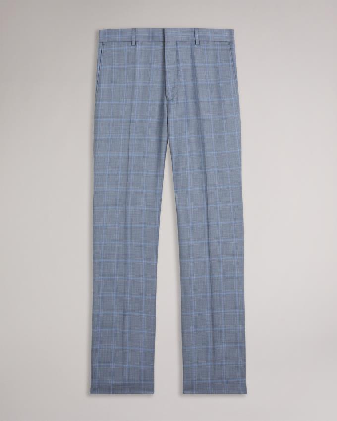 Pantalon Ted Baker Pure Wool Check Suit Bleu Homme | DTW-32749868